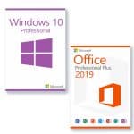 Microsoft Office 2019 Professional Plus + Microsoft Windows 10 Professional Licencia para 3 PC