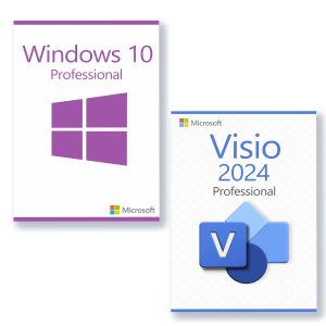 Microsoft Windows 10 Professional + Microsoft Visio 2024 Professional Licencia para 3 PC
