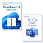 Microsoft Windows 11 Professional + Microsoft Visio 2024 Professional Licencia para 3 PC