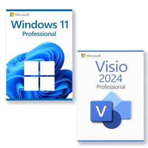 Microsoft Windows 11 Professional + Microsoft Visio 2024 Professional Licencia para 3 PC